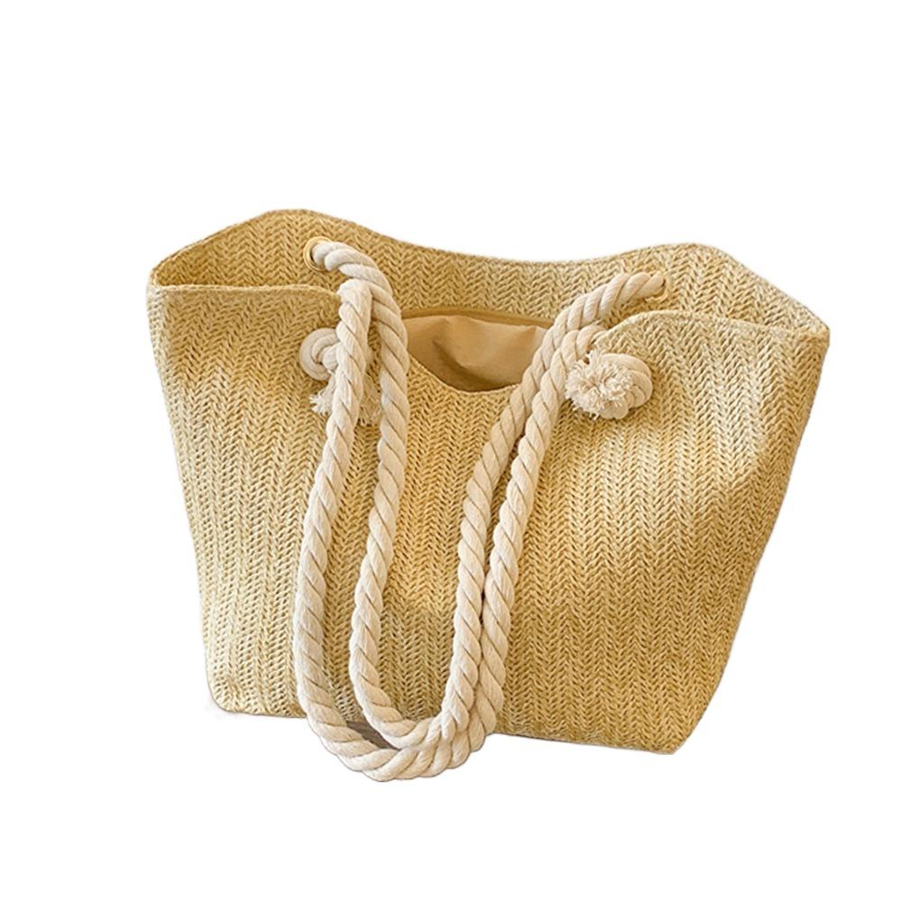 

Solid Color Women Straw Tote Bag Bohemian Underarm Shoulder Bag Casual Beach Handbag Summer хаки
