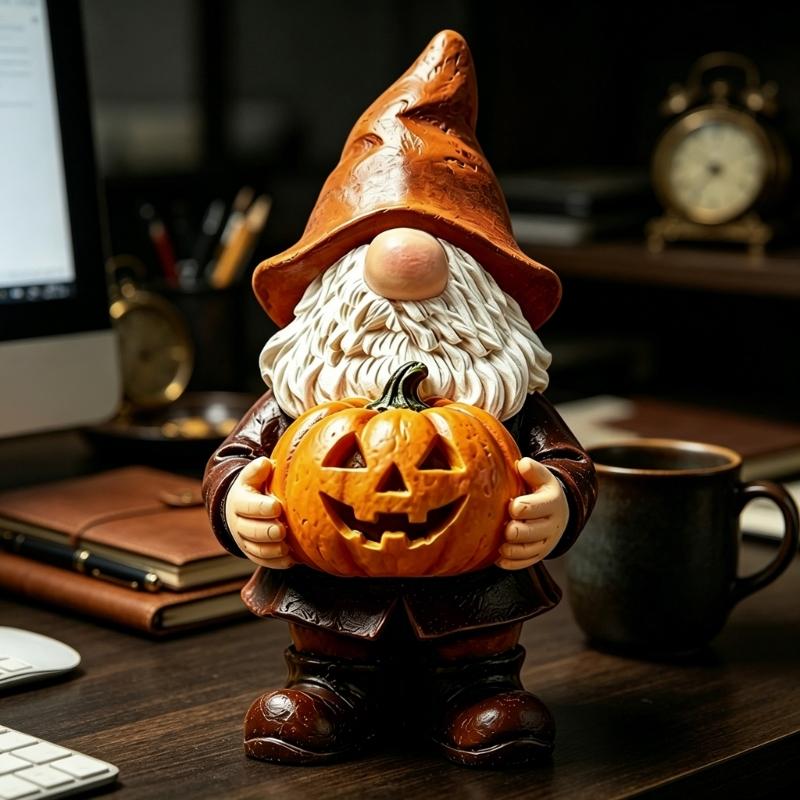 Entryway And Shelf Holiday Statue Accent, Fall Harvest Character Figure for Garden, Lawn, Flower Bed, and Single Piece Home Placement