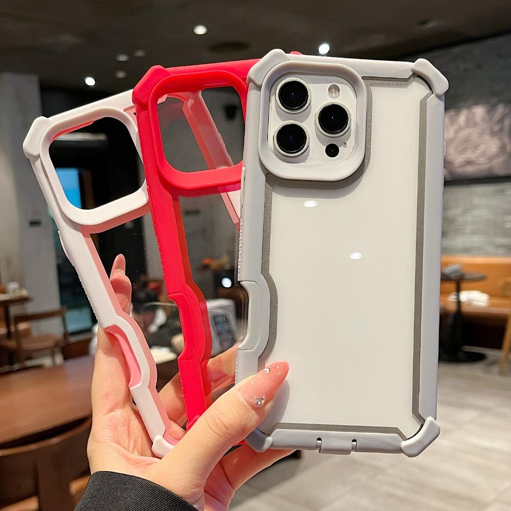 Heavy Duty Dual Layer Transparent Shockproof Durable Phone Case for iPhone 16 Pro Max 15 Plus 14 13 12 11 Protect Cover