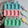 4 Cells Oval Silica Gel Mold Silicone Ice Cream Mold Popsicle Mould DIY  Ice Pop Popsicle Manufacturer Ice Tray Cake Baking Tool