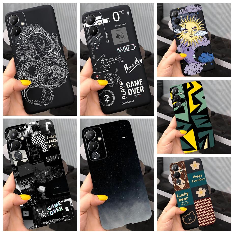 For Pova 4 Pro Pova4 Phone Case Soft Silicone Luxury TPU Fundas For Tecno Pova LD7 Pova 4Pro LG8n Cool Black Matte Bumper Capas