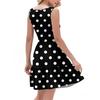 Women's Summer Fashion Casual V-neck Fold Splicing Polka Dot, Color Block Splicing Print Sleeveless Pocket Vest Dress