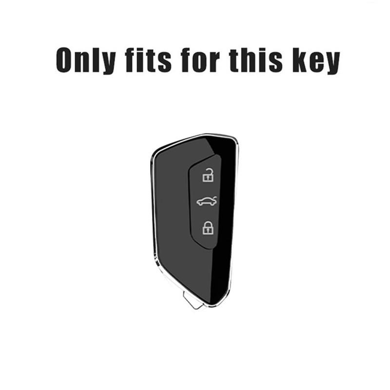 hijk1 Leather Car Smart Remote Key Case Cover Protector Holder Shell Fob For Volkswagen VW Golf 8 MK8 ID-4 ID-6 Keychain Accessories