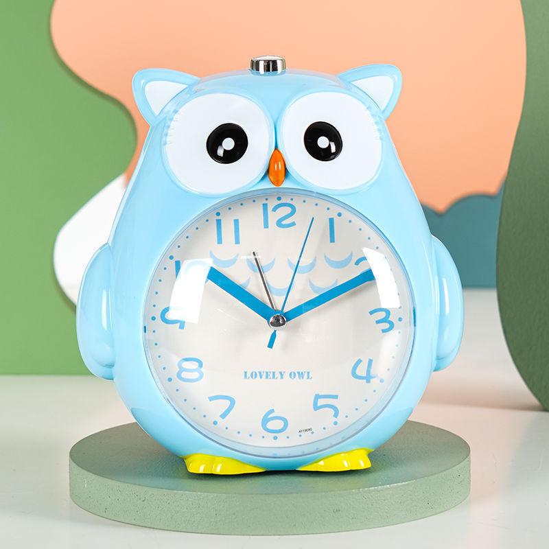 Cartoon Alarm Owl Clock With Talking Night Light Silent Decoration Function