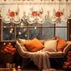 Fall Kitchen Thanksgiving Curta Valances 58 x 15 Inch Autumn Window Treatment Valance Embroidered Pumpk Maple for Living Room Bedroom Bathroom Decor