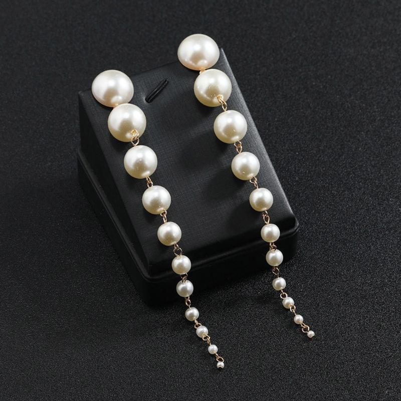 Elegant Earrings Simulated Pearls Long Tassels Earrings Drop Earring Party and Formal Jewelry Suitable for Women Present