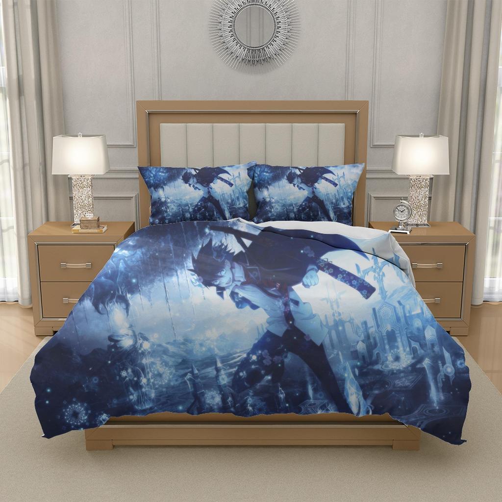 T-Tanjiro K-Kamado D-Demon S-Slayer Anime Duvet Cover Bedding Set 3pcs Microfiber Boys Girls Bedroom Decor US EU UK AU DE Standard Sizes