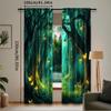 2Pcs Fantasy Nature Curtains Gothic Fantasy Forest Magic Dreamland Fairy Landscape Suitable For Bedroom Bathroom Living Room