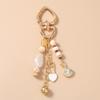 New Handmade Beaded Pearl Keychain Shell Love Heart Key Ring Pendants For Women Girls Handbag Decor Diy Key Chain Jewelry Gift
