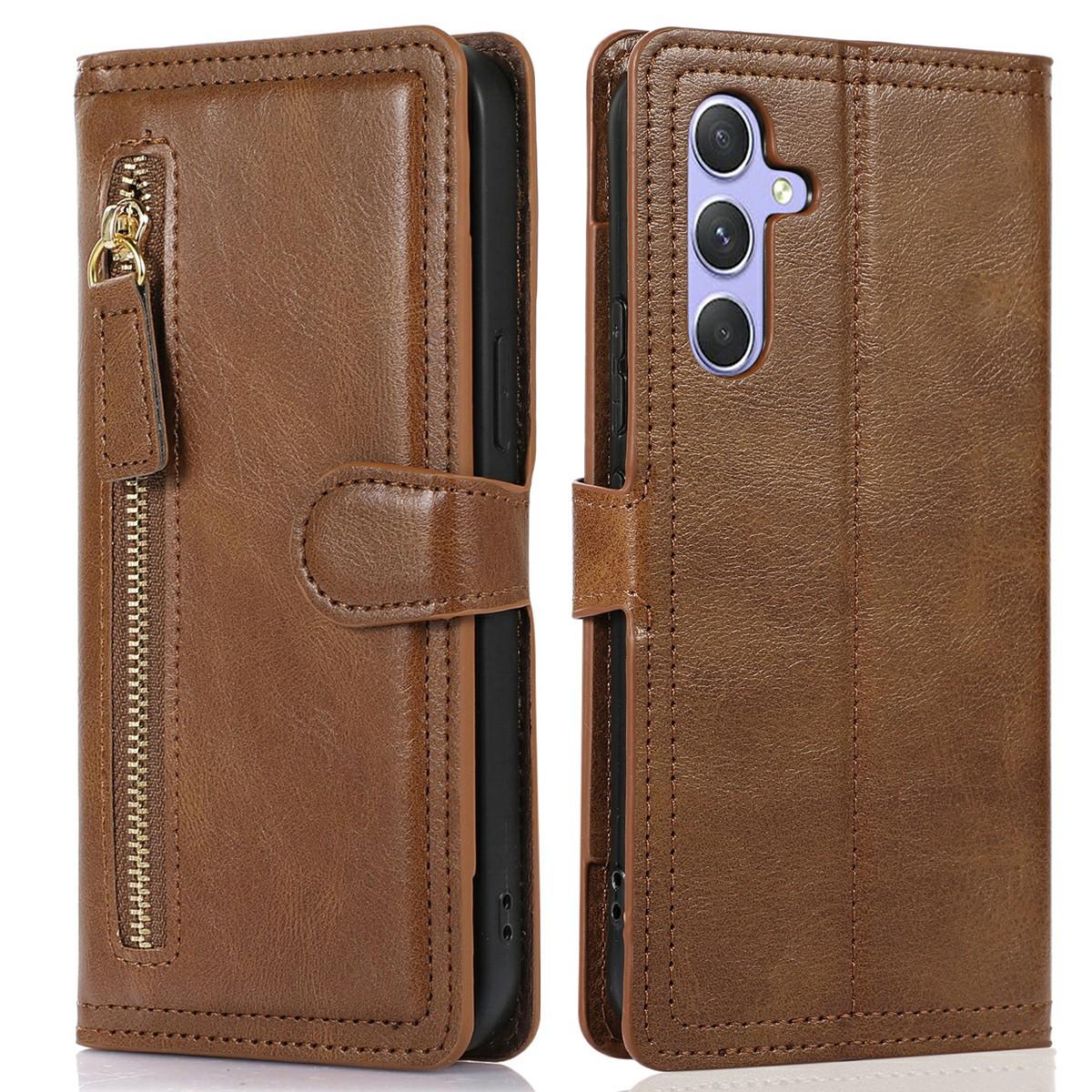 

Чохол-гаманець зі шкіри з блискавкою та тримачем для карток для Samsung Galaxy A56 5G/A36 5G D