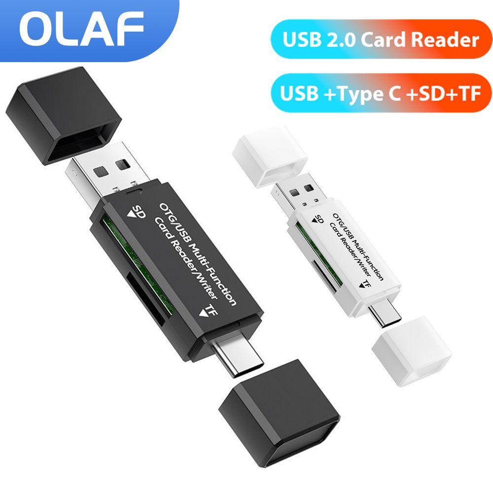 2 in 1 Card Reader Adapter USB 2.0 Type C To SD TF Memory Card Reader Converter For iPhone 15 16 Samsung Huawei Xiaomi PC Laptop