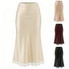 Gonna midi a trapezio aderente in pizzo, moda casual estiva da donna