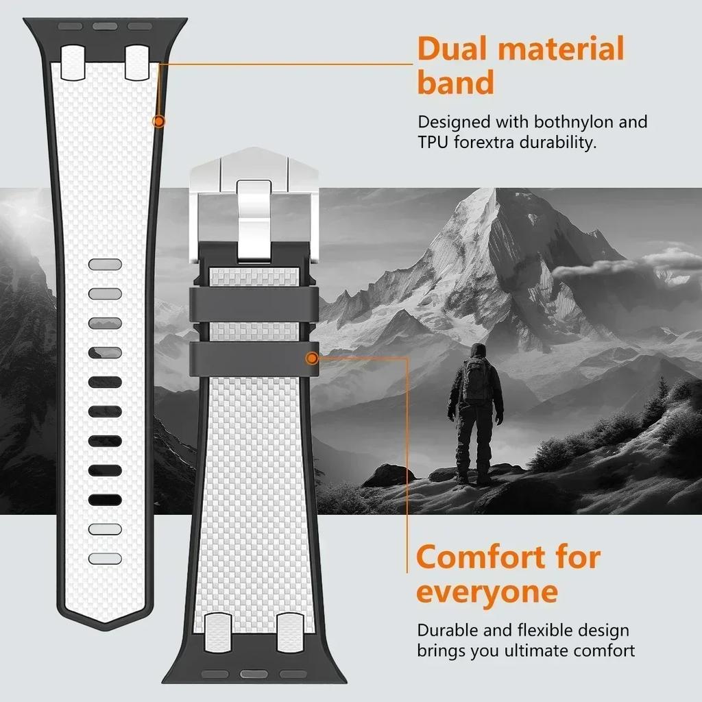 Carbon Fiber Strap for Apple Watch Ultra 3 49mm Silicone Band 46mm 45mm 44mm Men Sport Bracelet For iWatch 11 10 9 8 7 6 4 5 Se