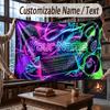 Neon Colorful Theme Throw Blanket Custom Name Text Personalized Blanket Soft Cozy Blanket for Home Sofa Bed