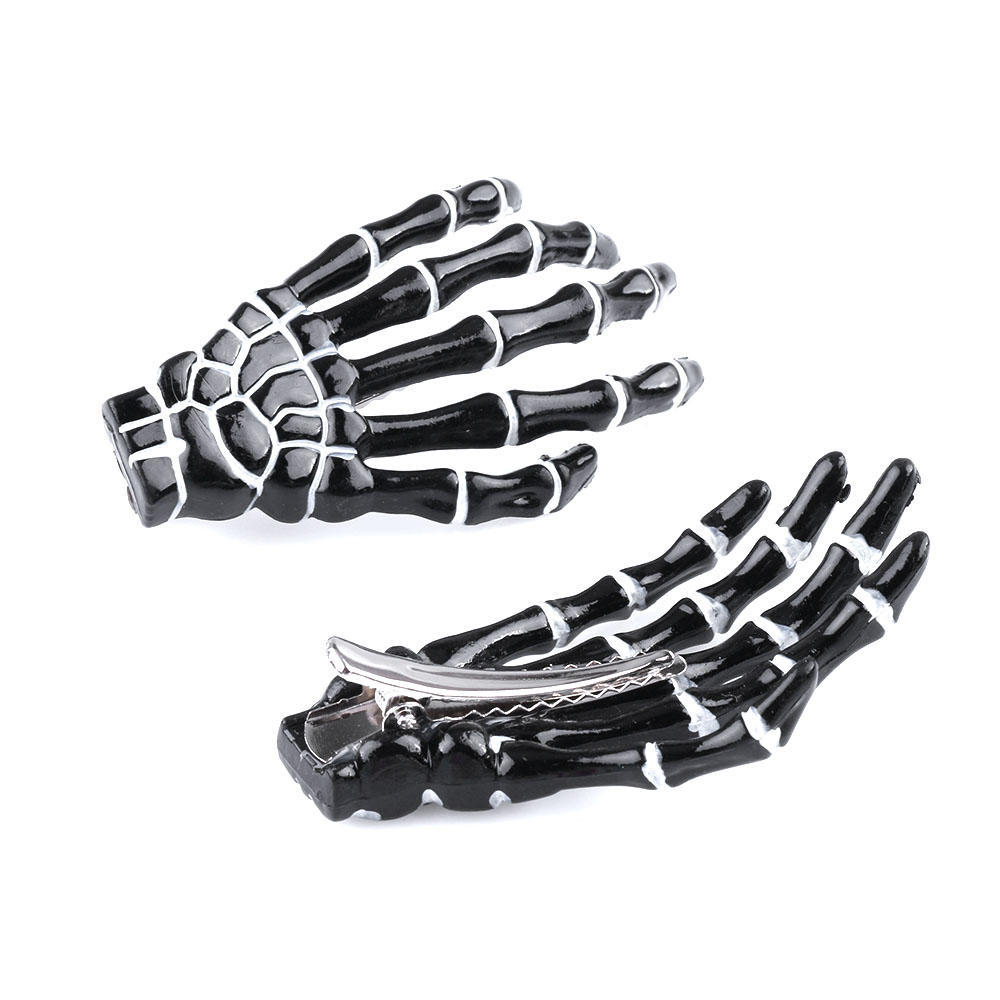 

2 Pcs/Set New Skull Hand Bone Hairpin Gripper Ghost Skeleton Hair Clips Hairclips Bone Claw Hair Accessories Hairclip