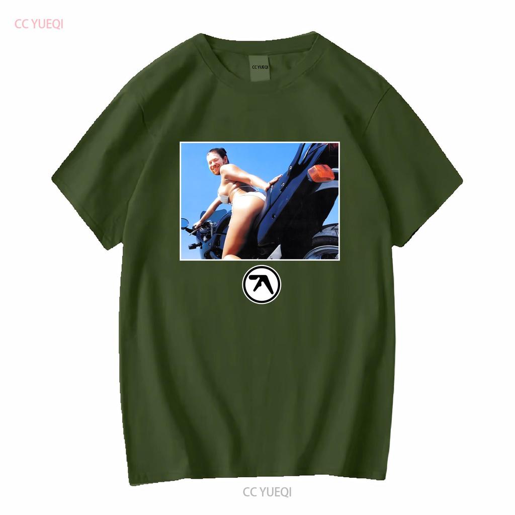 Aphex Twin windowlicker das Mädchen Motorrad T-Shirt tee schwarz vintage gewaschen leicht lässig Unisex vielseitig bequem