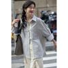 Striped Long-sleeved Shirt Jacket for Women Autumn New Loose Casual Lapel Shirt