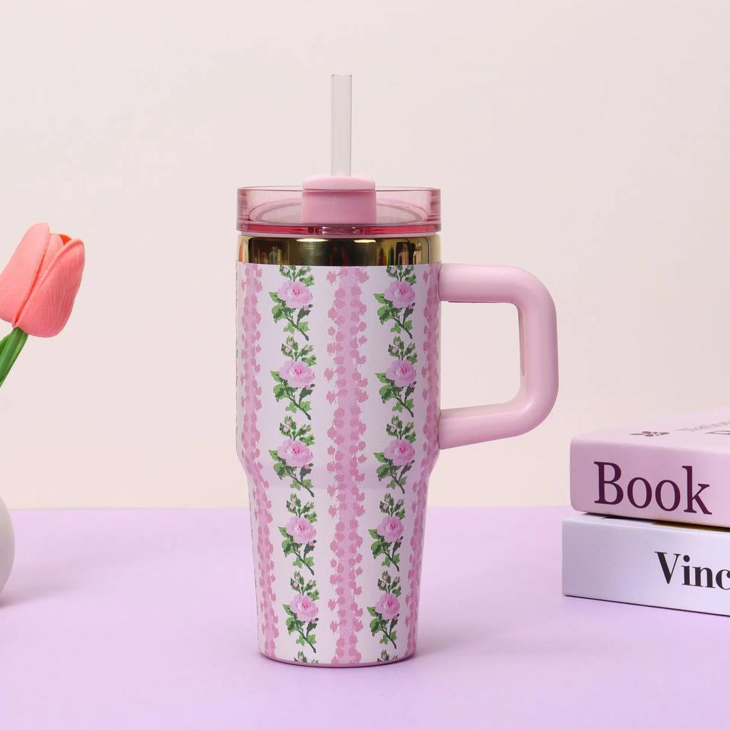 14oz Thermal Coffee Cup Car Cup with Straw Stainless Steel Vacuum Insulated Tumbler Thermal Iced Travel Cup for Outdoor