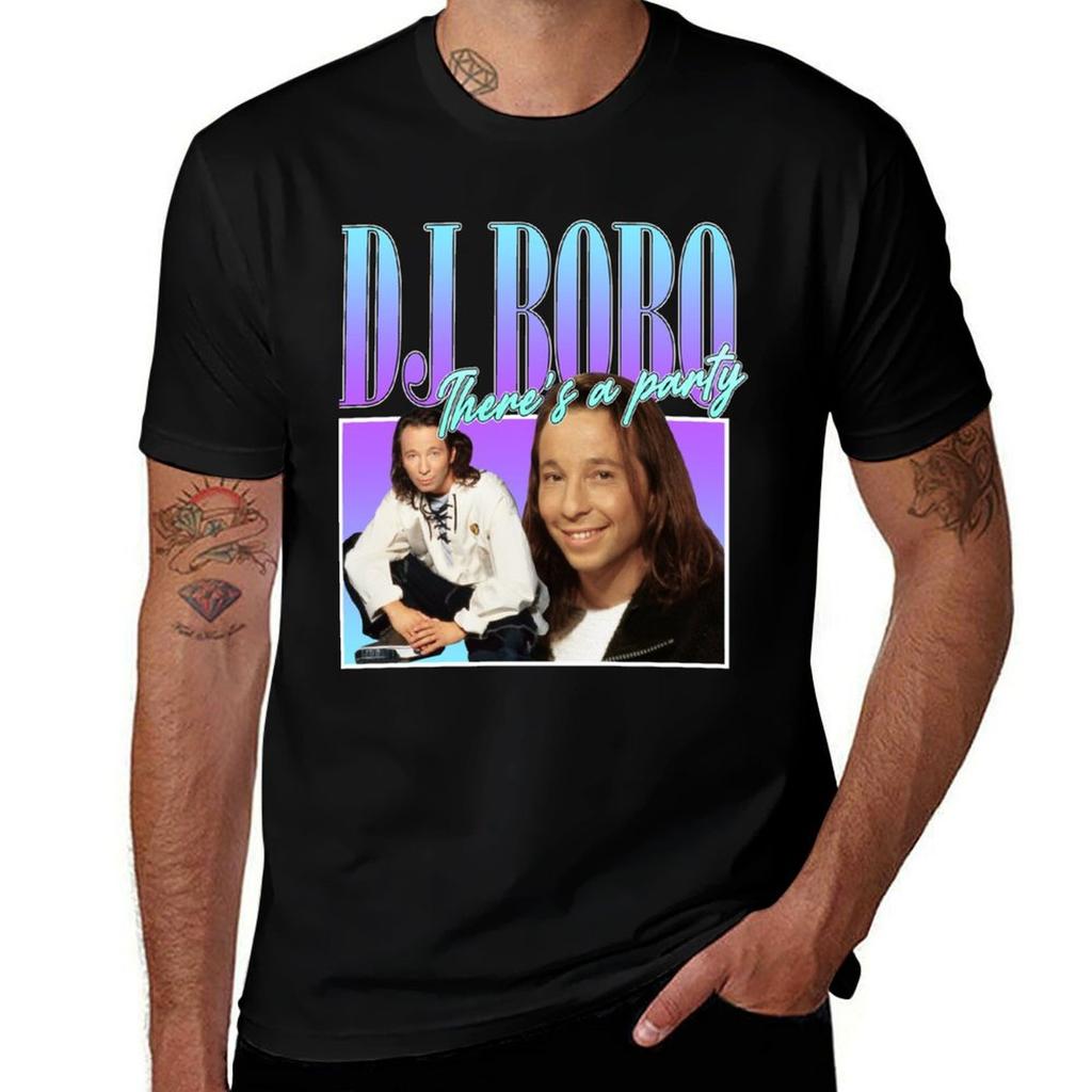 Maglietta DJ Bobo Stile Anni '90 Eurodance Design Semplice Stampato Maglietta