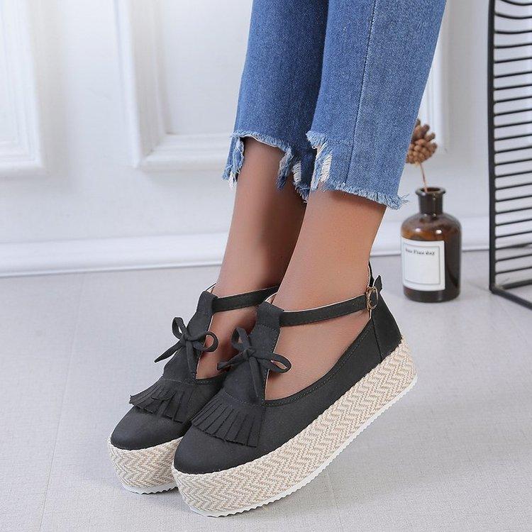 fashion Woman Vintage Flat Platform Sandals Ladies Sewing Shoes Woman Fashion Tassel Comfortable Sandals Female Chaussuress667