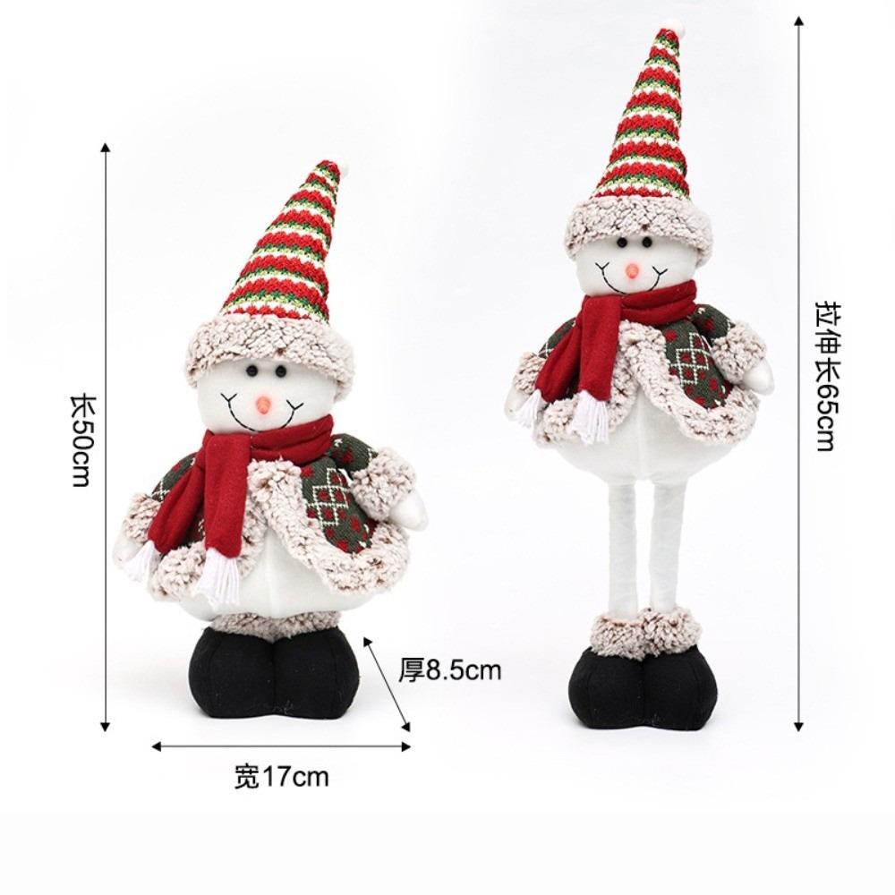 Adjustable Leg Santa Standing Figurine Santa Xmas Snowman Decor Doll