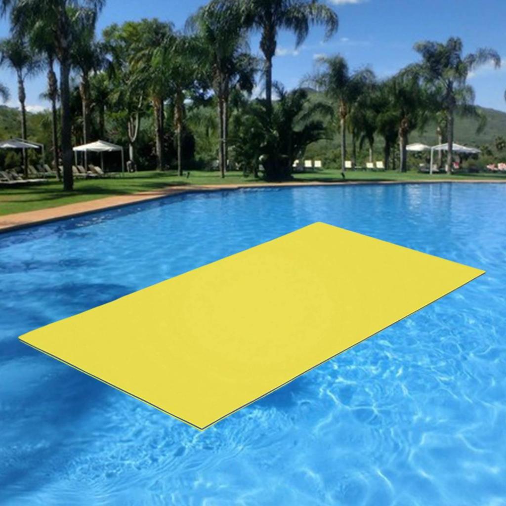 Water Floating Mat Soft Lightweight Lounge Mattress for Boating Lake Outdoor Yellow