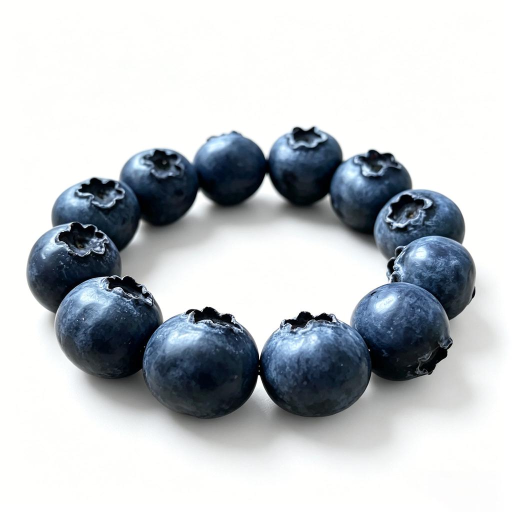 Süßes Realistisches Blaubeer Perlenarmband Handgemachtes Frucht Elastisches Armband Skurriler Kawaii Schmuck für Damen Mädchen Geburtstagsfeier Geschenk