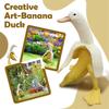 1/2Pcs Garden Creative Statue Banana Duck Statue Yard Art Peeled Banana Figurine For Outdoor Garden Home Desktop Ornaments