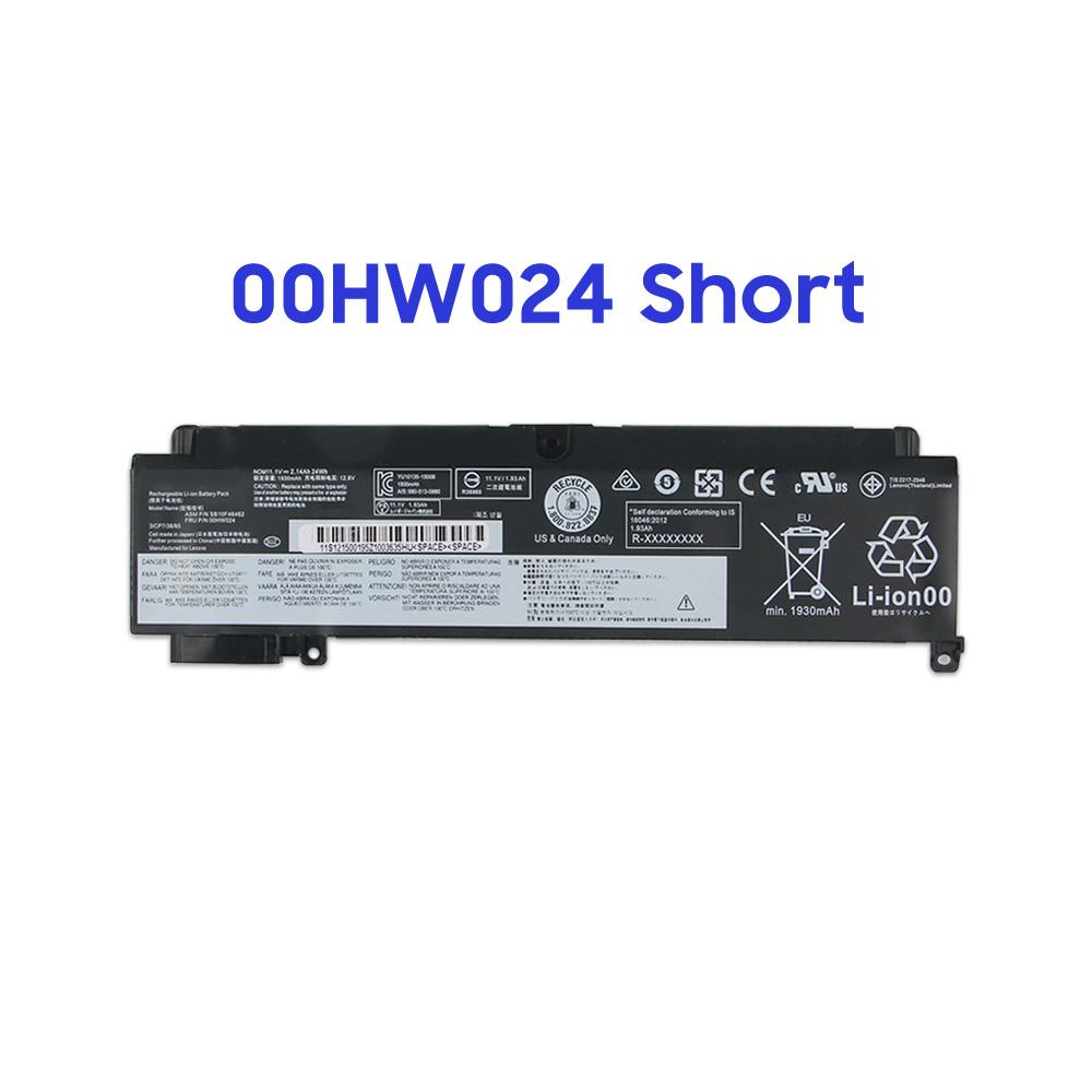 Lenovo ThinkPad T460S T470S T480S 00HW024 00HW022 Dizüstü Bilgisayar Bataryası İçin Şarj Edilebilir Lityum Pil 3562mAh / 55Wh