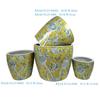 Blue and White Porcelain Chinese Ceramic Flower Pots - 4-Piece Set for Indoor and Outdoor Plants