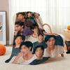 Kim Namjoon Rm Portrait Collage Print Pattern Blanket Soft Comfortable Fleece Blanket For Living Room Bedroom Recliner Home Party Decor Memorial Gift
