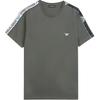 Logo Print Round Neck Short Sleeve T-Shirt Men Tops Military-Green 211845-4R475-00284