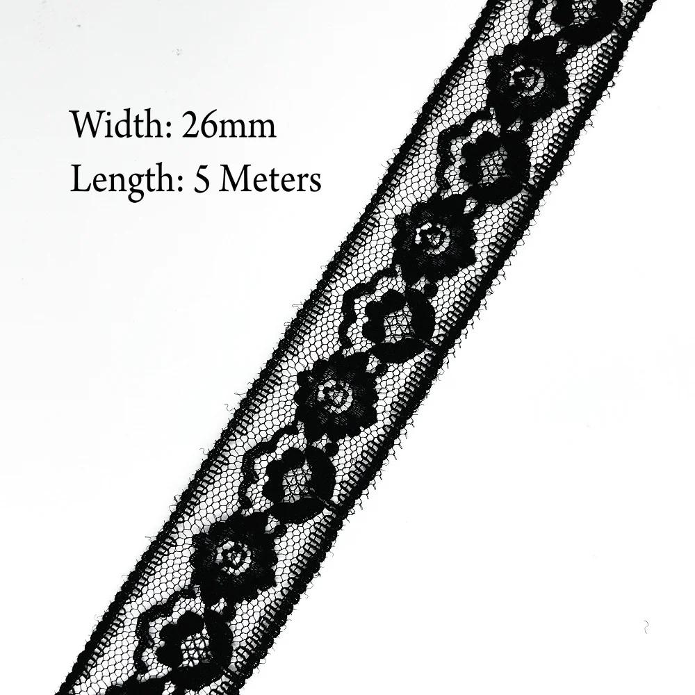 5 Meter Weiß Schwarz Spitzenband Sortierte Muster Borten für Geschenkverpackung Weihnachten Hochzeitsdekorationen DIY Basteln Nähzubehör