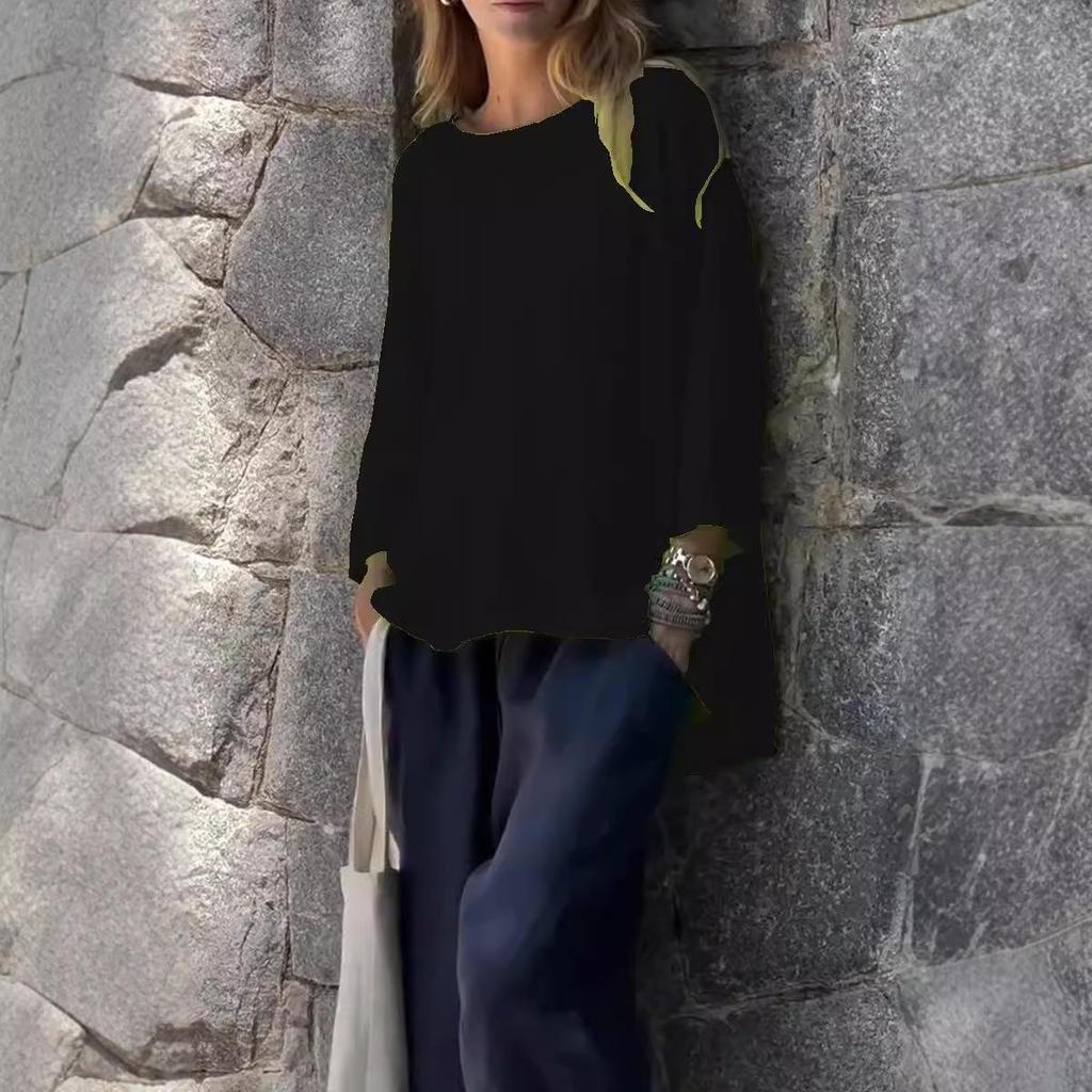 Women's 2025 Nine-Sleeve Cotton Linen Loose Top