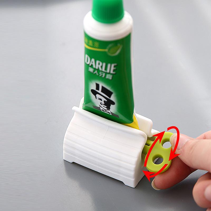 Lazy Toothpaste & Cleanser Squeezer: Effortless Manual-Assist Press for Easy Dispensing.