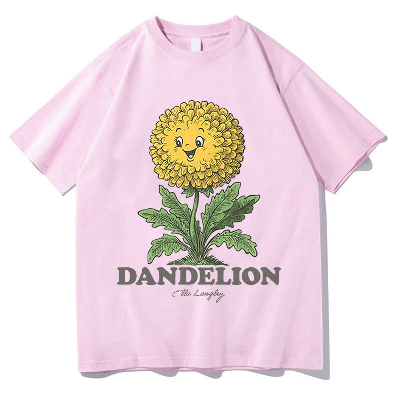 2026 Ella Langley Dandelion T Shirts Vintage Pure Cotton Casual Streetwear Fashion Unisex Aesthetic Fleece Autumn Winter Clothes