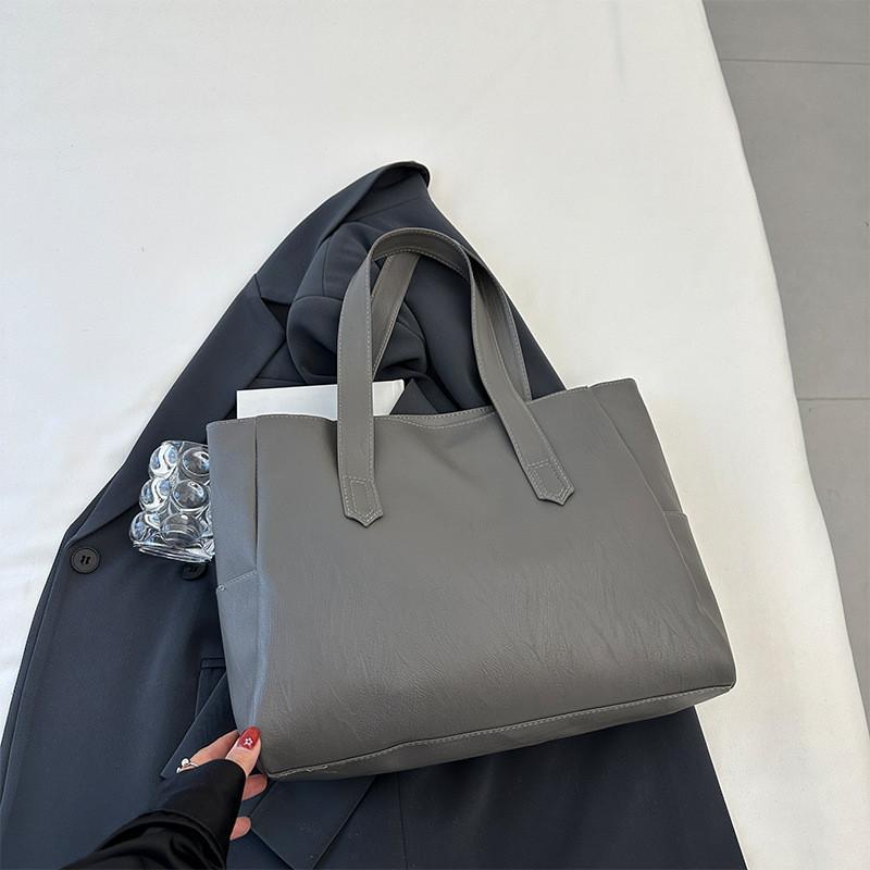 Stylish Pu Tote Bag With Soft Leather Feel Spacious Casual Shoulder Bag In Trendy Colors