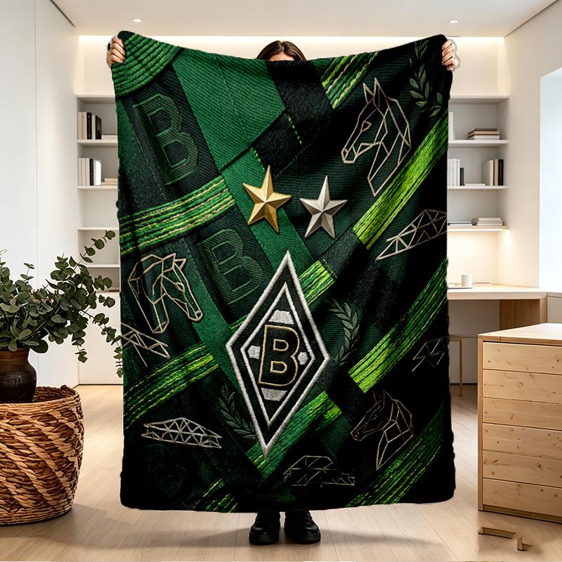 Borussia Mönchengladbach Print Decke - Weich & Bequem, für Schlafzimmer, Reisen, Sofa, Heimdekoration - Geburtstags-Weihnachtsgeschenk für Freund