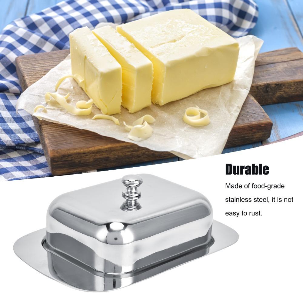 With Cover Handle Butter Dish With Lid Stainless Steel Butter Keeper Holder Home Kitchen
