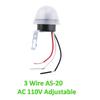 AS-20 Automatic On Off Photocell Street Light Switch AC/DC 12V 10A Photo Control Photoswitch Sensor Switch 4 Wire Adjustable
