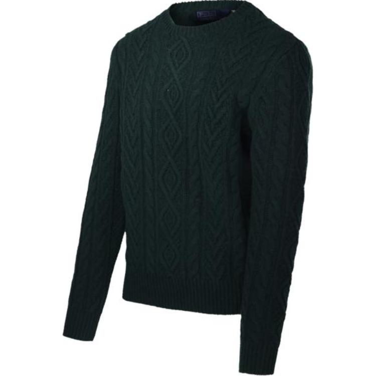 Polo Ralph Lauren Solid Color Crew Neck Long Sleeve Pullover Sweater Men Sweater Green 710949800-001