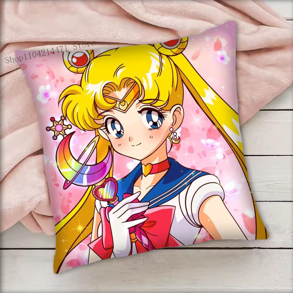 1Pc Sailor Moon Pillow Case Square Bedroom Sofa Leisure Comfort Cushion Car Living Room Home Decoration