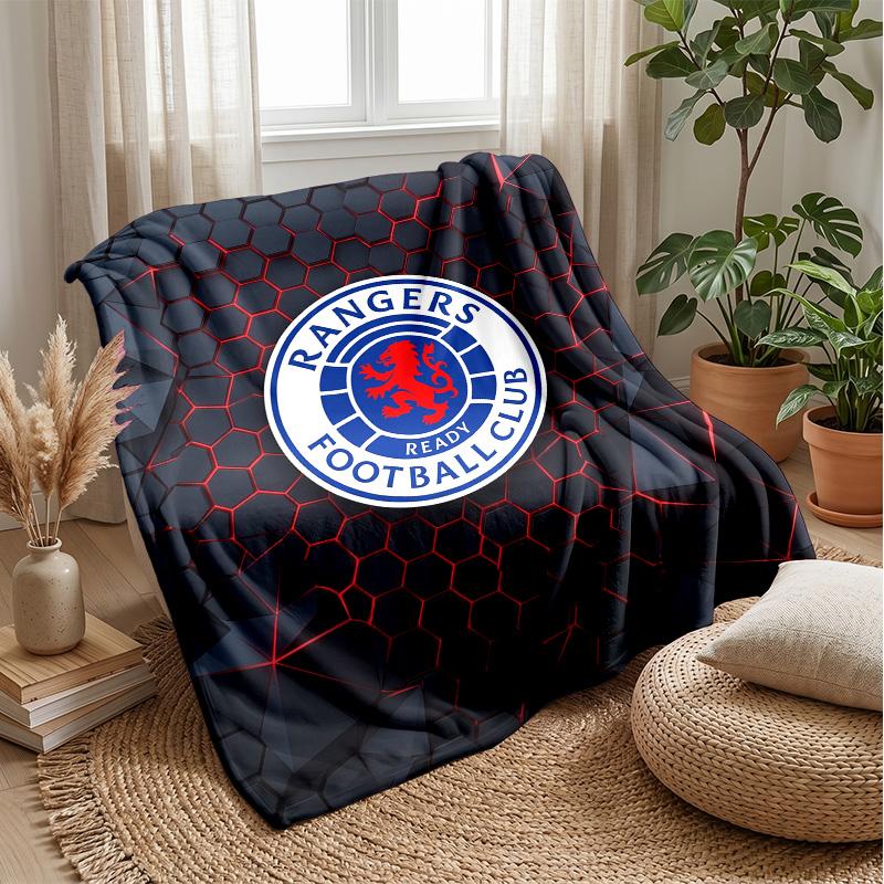 Rangers FC Morbida Coperta in Pile di Flanella Leggera Accogliente Calda Coperta da Lancio per Divano Letto Arredamento per la Casa