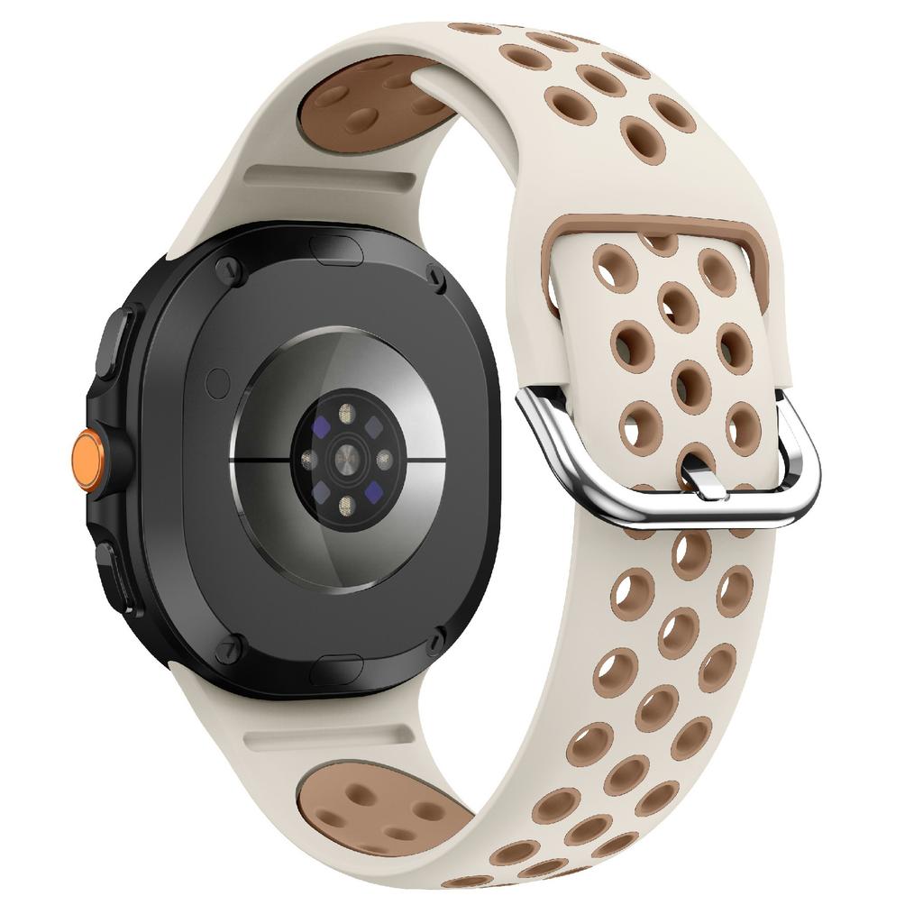 Multi-Hole Dual Color Silicone Strap for Samsung Galaxy Watch8 Classic 46mm/Watch8 40mm/44mm Breathable Watch Band