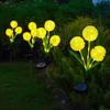 Solar-Powered Dandelion LED Garden Light Warm/colorful 3 Heads Dandelion Head Light for Garden Lawn Patio Pathway, Festive Outdoor Lighting Decor