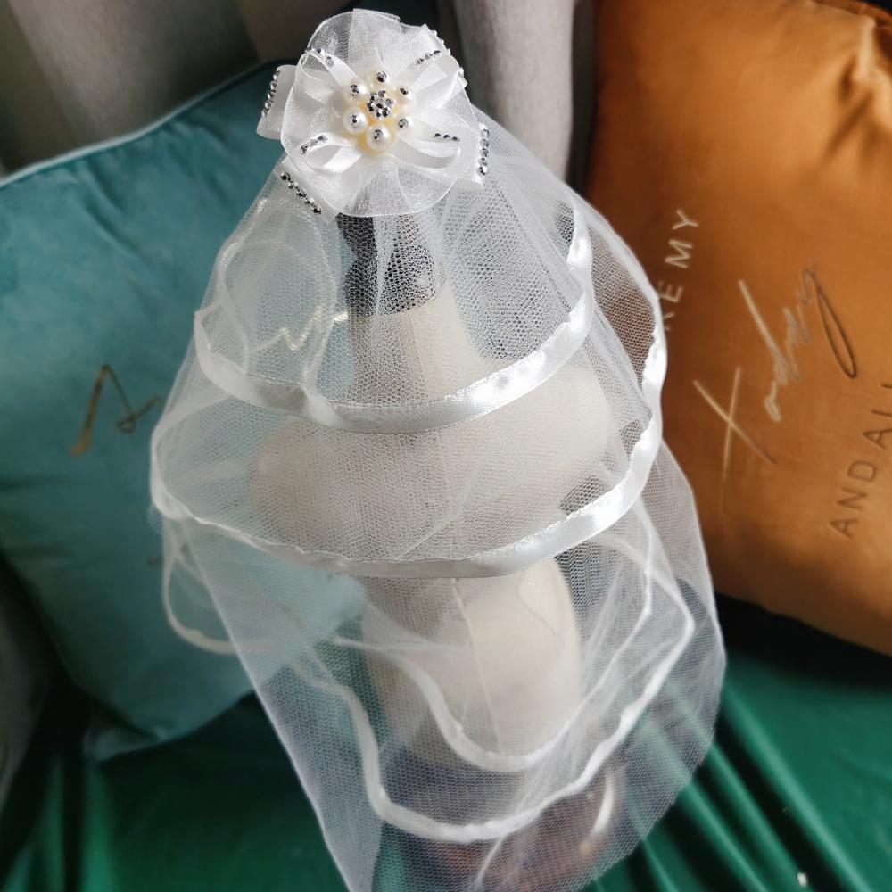 

Cat Dog Wedding Veil Pet Bandana Simulated Crystal Flower Veil Dog Hair Clip Headdress Valentine s Day белый