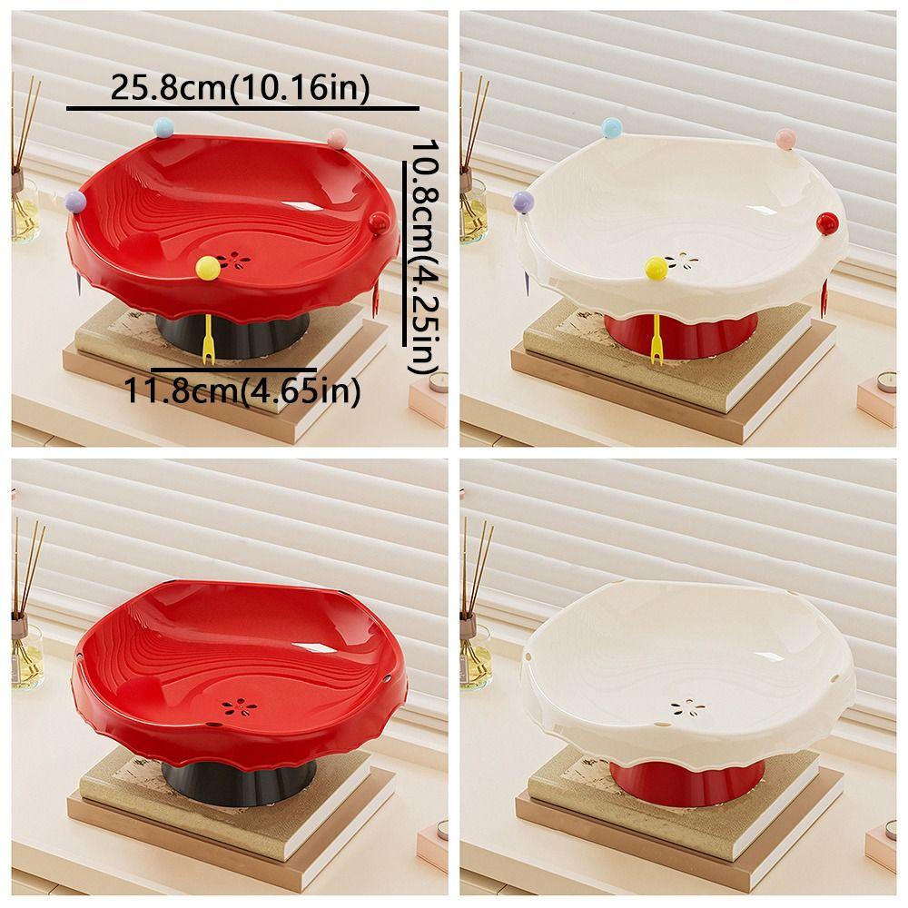 Draining Fruit Water-Filtering Bowl 360° Rotating Snack Storage Plate  Tea Table