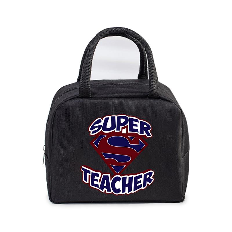 "Teachers Change The World" Pattern Women Men Portable Lunch Bags Funny Books Coffee Pencil Thermal Food Insulation Lunch Bag