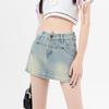 Unique Classic Versatile Youthful Thin Half-body Skirt High-waisted Package Hip Short Skirt A-line Skirt Pants Ladies Summer Fashion Denim Short Skirt