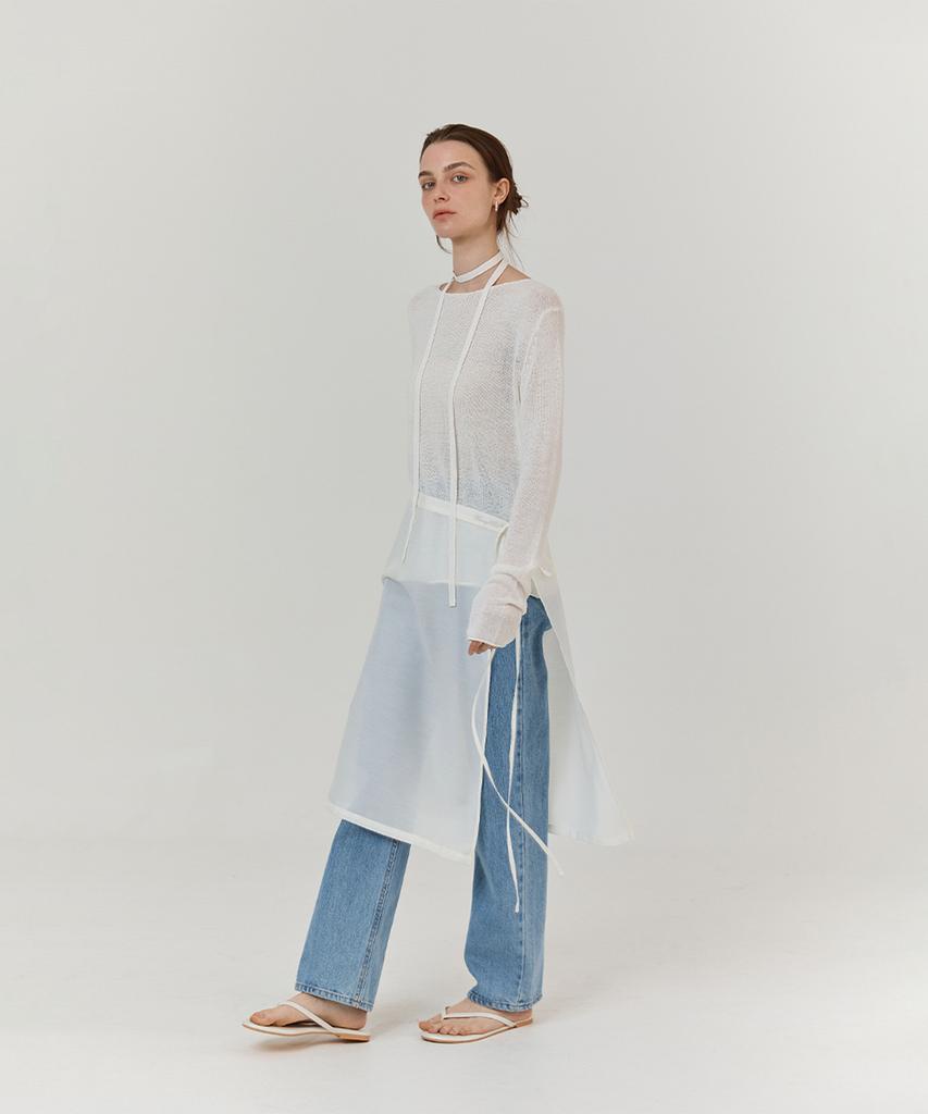 Hauseuobeupondeu Seethrough Layering Wrap Skirt (Ivory)